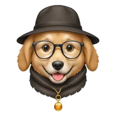 hatted dog with glasses  sticker