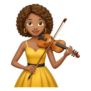 yellow-colored violinist black woman  sticker