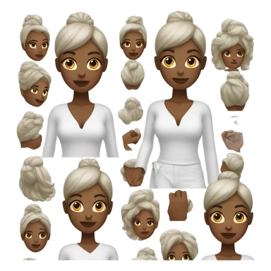 Black woman in a all white outfit same as this one but now she’s wearing black sticker