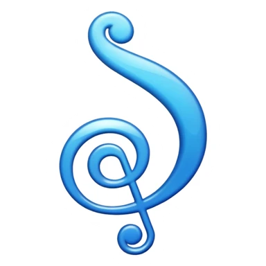 a cerulean bass clef with a transparent background sticker