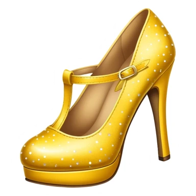 yellow shoes with gold sparkles  sticker