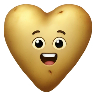 beige heart with potatoes sticker