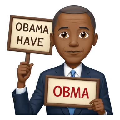 Obama holding a sign that says Obama Have Dih 💔 sticker