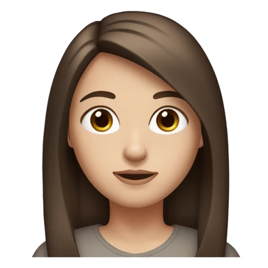 a white girl with dark brown milking brown straight hair that’s short and ends the length on her shoulders with brown eyes and long eyelashes sticker