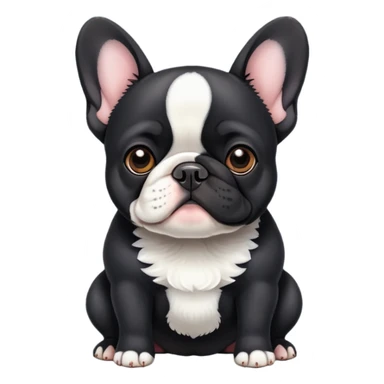 Black french bulldog with white belly  sticker