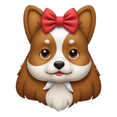 dog wearing a bow  sticker