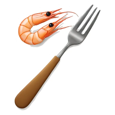 A fork with a shrimp sticker