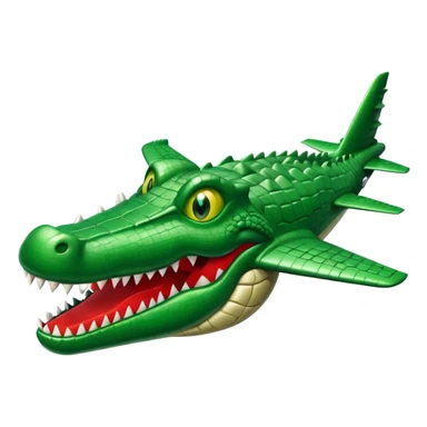 Un avión con cabeza de cocodrilo sticker