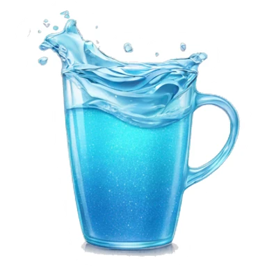 Cup of water poured into a beautiful glittery glass  sticker