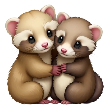Ferret couple hugging each other  sticker