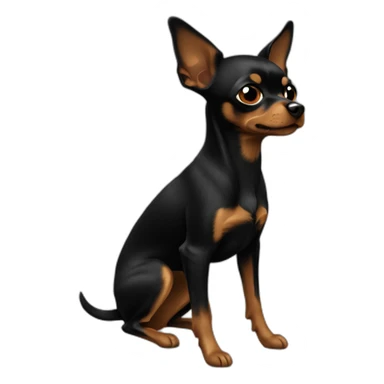 Russian toy terrier full dark sticker