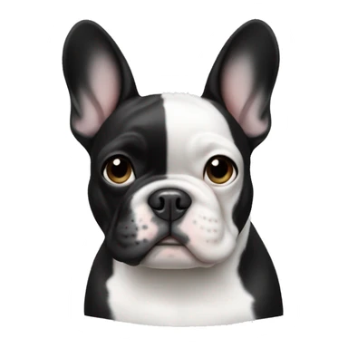 Black and white French bulldog  sticker