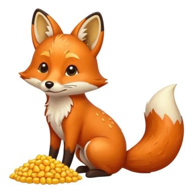 fox pooping corn sticker