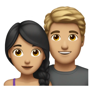 Caucasian boyfriend with brown hair and Mexican girlfriend with black hair sticker