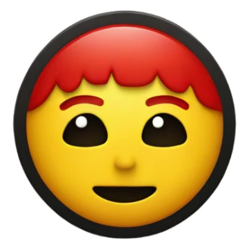 a black and red rectangle with a medium-sized yellow circle in the middle sticker