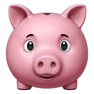 emoji of sad piggy bank, right view sticker