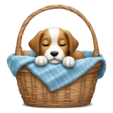 Puppy’s sleeping in a basket sticker