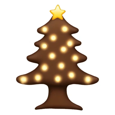 aesthetic brown christmas tree with tan lights sticker