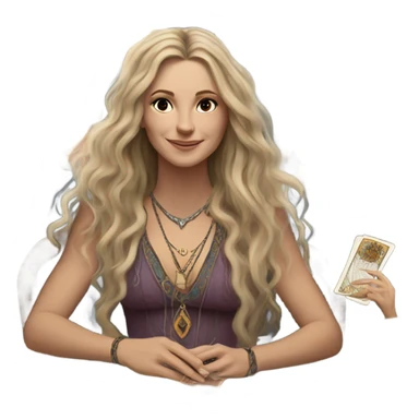 fortune teller white woman with cards sticker