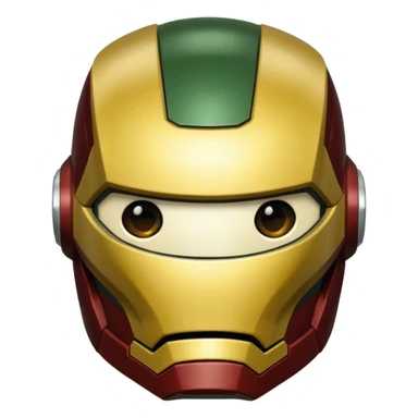 Deep brown and deep green and cream yellow Iron man helmet sticker