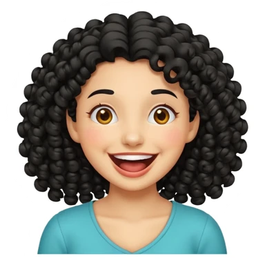 Leyla as a laughing emoji, joyful and bright sticker