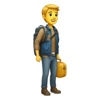 yong man traveller sticker