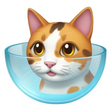 Calico cat in a glass bowl  sticker