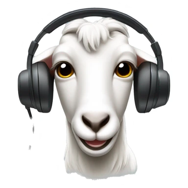 goat with call center headset and mic sticker