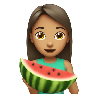 Girl eat watermelon  sticker