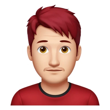 Markiplier with dark red hair, red shirt sticker