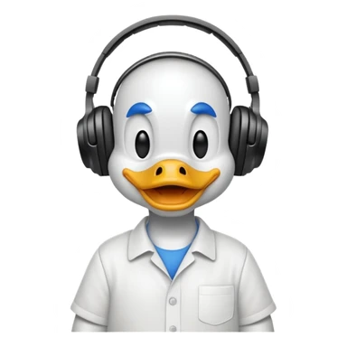 Doonald duck with headphones  sticker