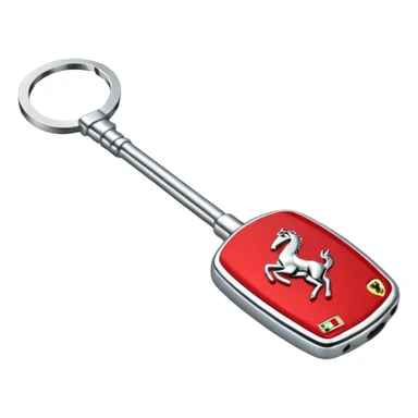 Ferrari key with a red background sticker