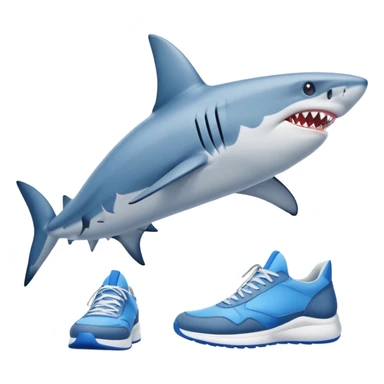 Un tiburón con tenis Azules  sticker