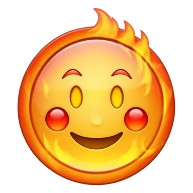 A minimalist fiery CD disc with a glowing effect, emoji style. sticker