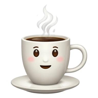 Cup of Coffee white with steam sticker