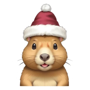 a capybara in a New Year's hat sticker
