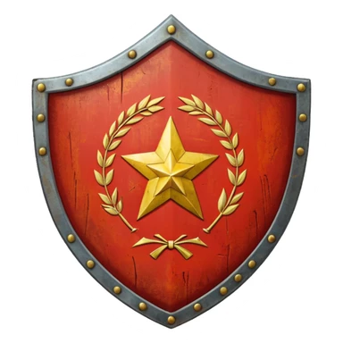 generate a realistic shield with the USSR flag sticker