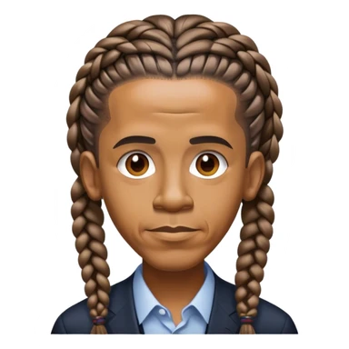 Obama with braids sticker