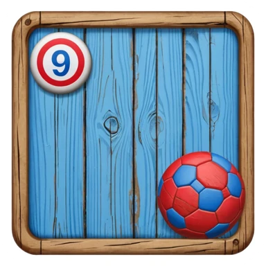 goal sign wood blue (#00A3E0) and red (#F9423A) sticker