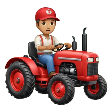 man plowing a field with a tractor sticker