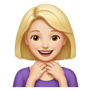 Girl holding her neck laughing sticker