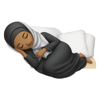 Black Cozy Hijabi sleeping sticker