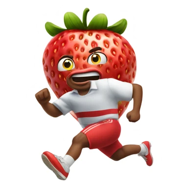 strawberry sprinting fast sticker