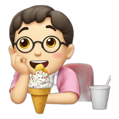ShinChan eat icecream sticker