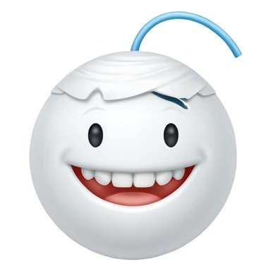 Ball of white dental floss sticker