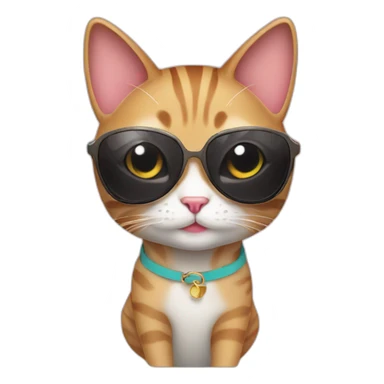 fashionista cat in bathing suit sticker