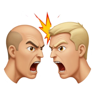 two people, facing each other, angry yelling at each other sticker
