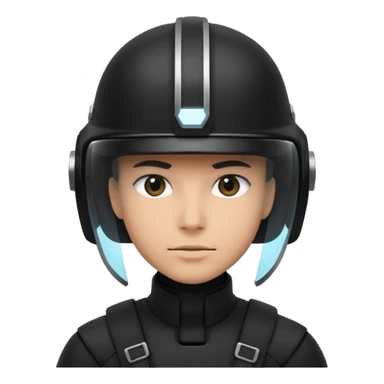 time traveler in black clothes and helmet sticker