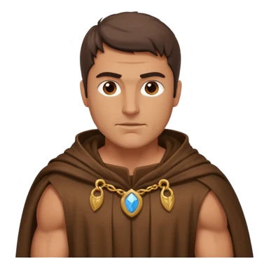 muscly ancient greek man wearing browncloak sticker