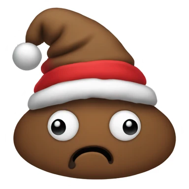 Poop wearing a Christmas hat sticker